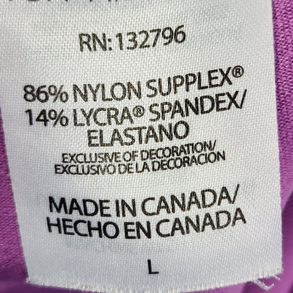 Tuff Athletics Purple Wavy Pattern Athletic Leggings w/Zipper Pocket Size Large - Picture 8 of 9